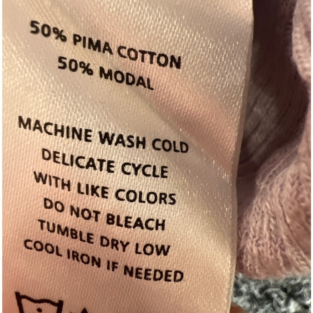 Lilla P Lavender Purple Pima Cotton Modal Ribbed Ringer Tee XS Short Sleeve - Picture 5 of 6